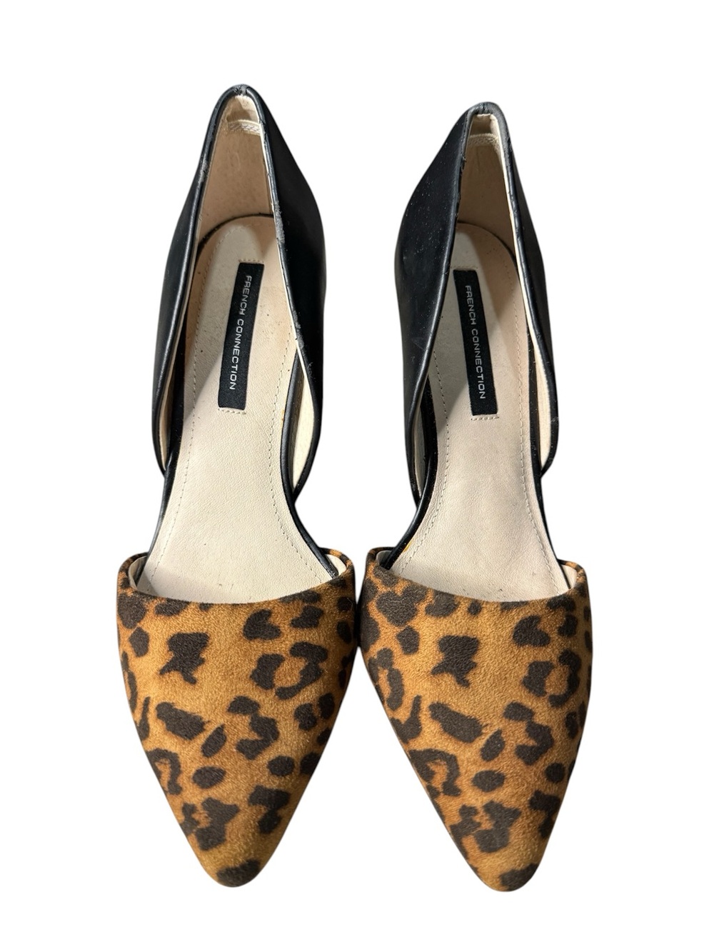 French Connection Leopard Print D'Orsay Flats - Black & Brown